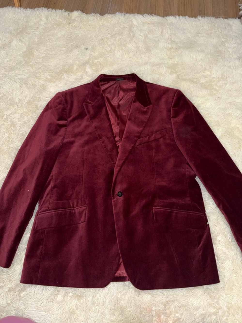 jf j.ferrar Wine Red Velvet Sport Coat